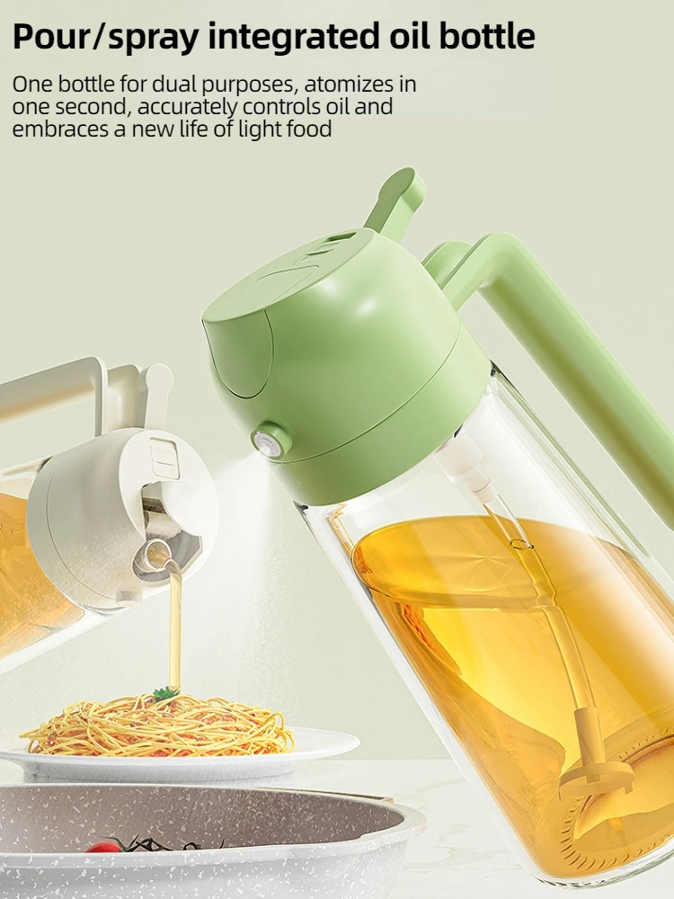 2in1 Oil Sprayer Glass Bottle
