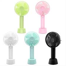 Mini Handled Fan, Small Handeld Fan Portable with Base, USB Desk Rechargeable Fan . Personal Cooling Fan for Office, Travel, Outdoors. Make Your Life Easy.